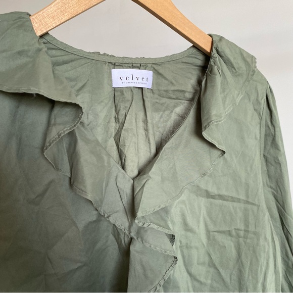 $207 New Green Velvet by Graham & Spencer “Cinthia” Cotton Blouse Sz Small - Picture 3 of 13